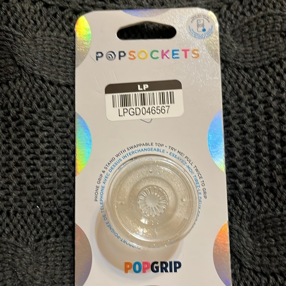 NIP NWT Popsockets Popgrip for cellphone clear with glitter - Picture 7 of 7